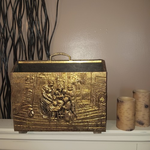 Vtg hammered brass metal - vtg,