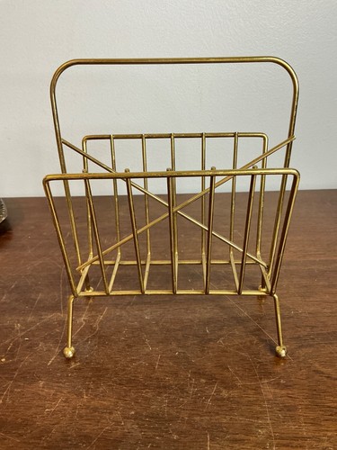 Vintage mcm brass magazine - brass,
